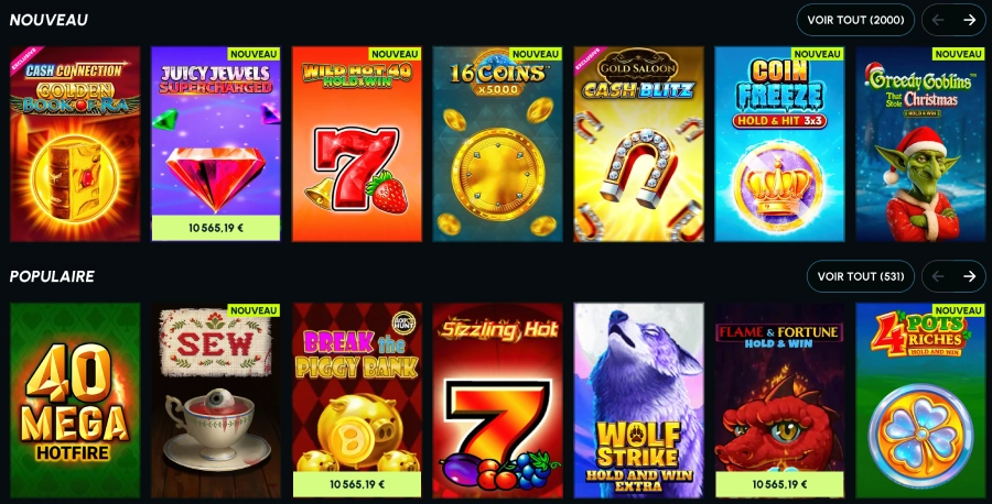 Slotexo catalogue de jeux