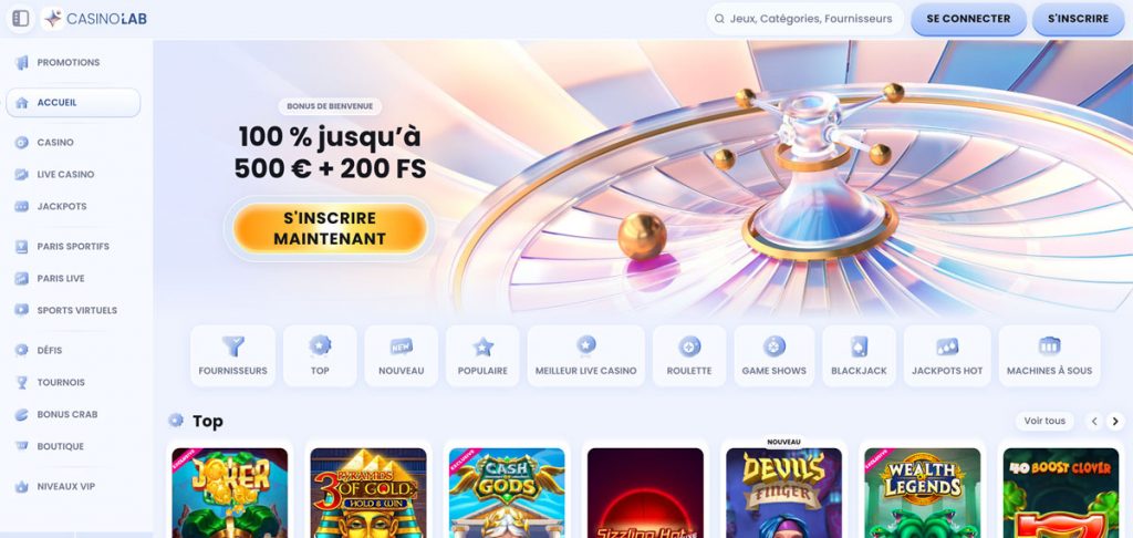 Les bonus de Casinolab Casino