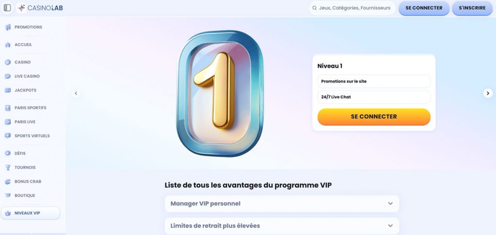 Casinolab programme VIP