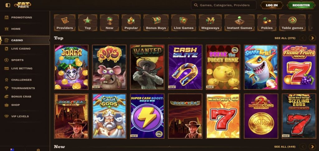 FatPirate Casino games