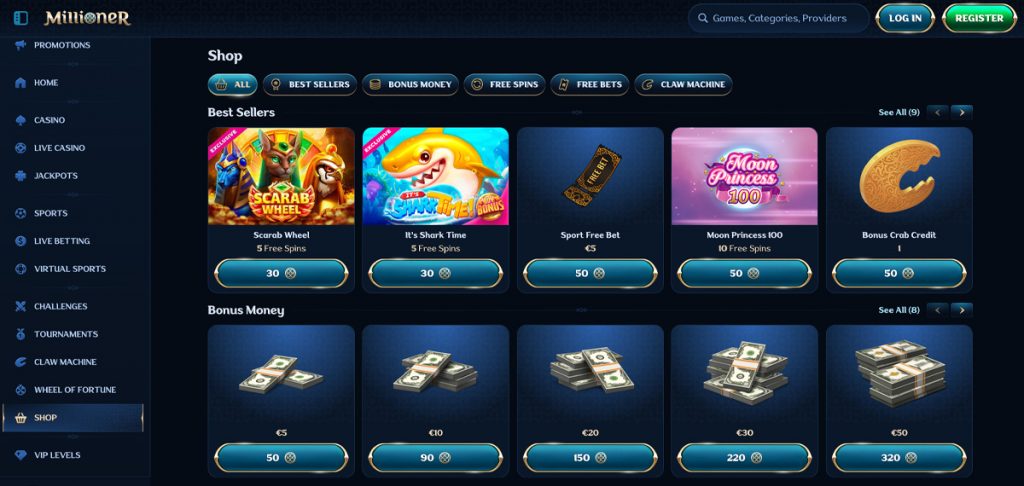 millioner-casino-shop