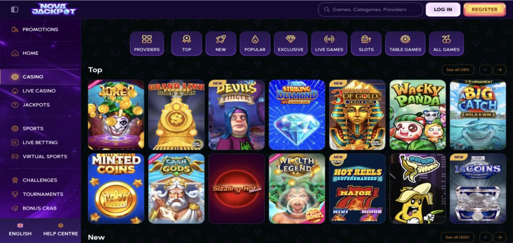 NovaJackpot games