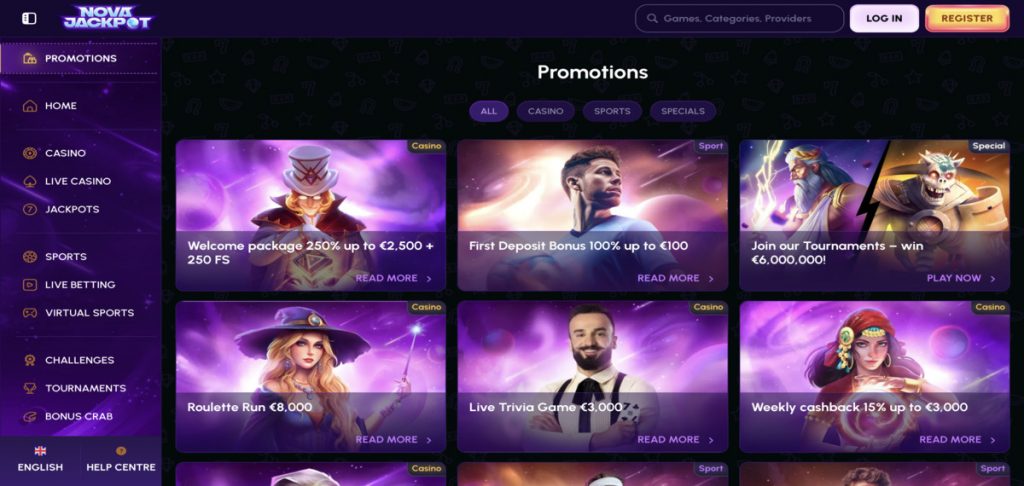 NovaJackpot promo