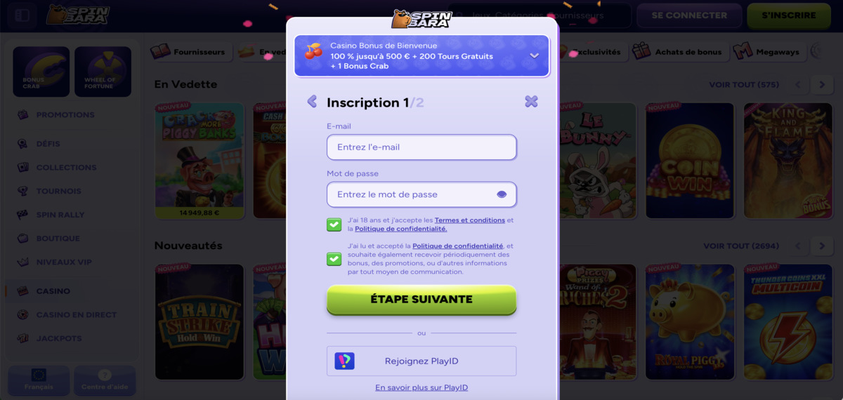 spinbara login