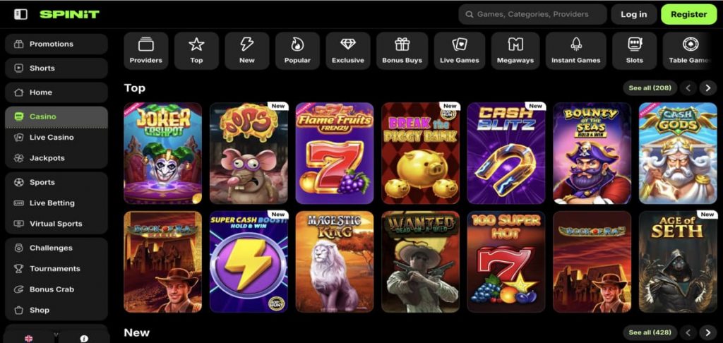 Spinit Casino games