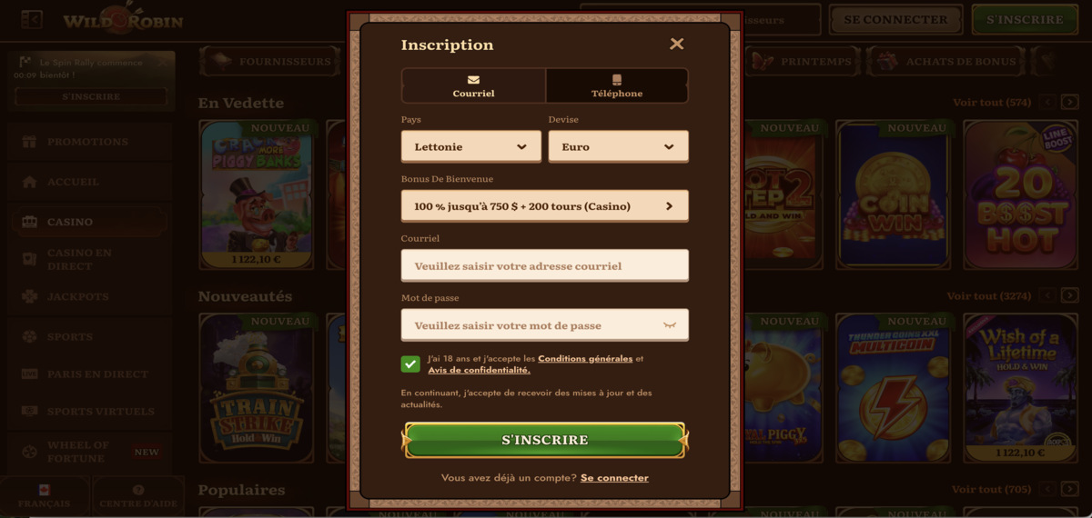 Wildrobin login