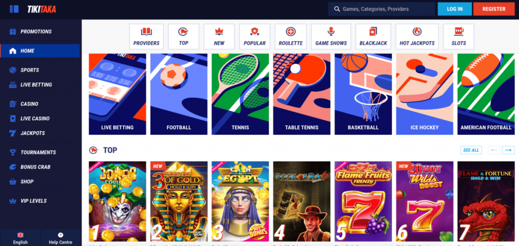 jeux du Tikitaka Casino